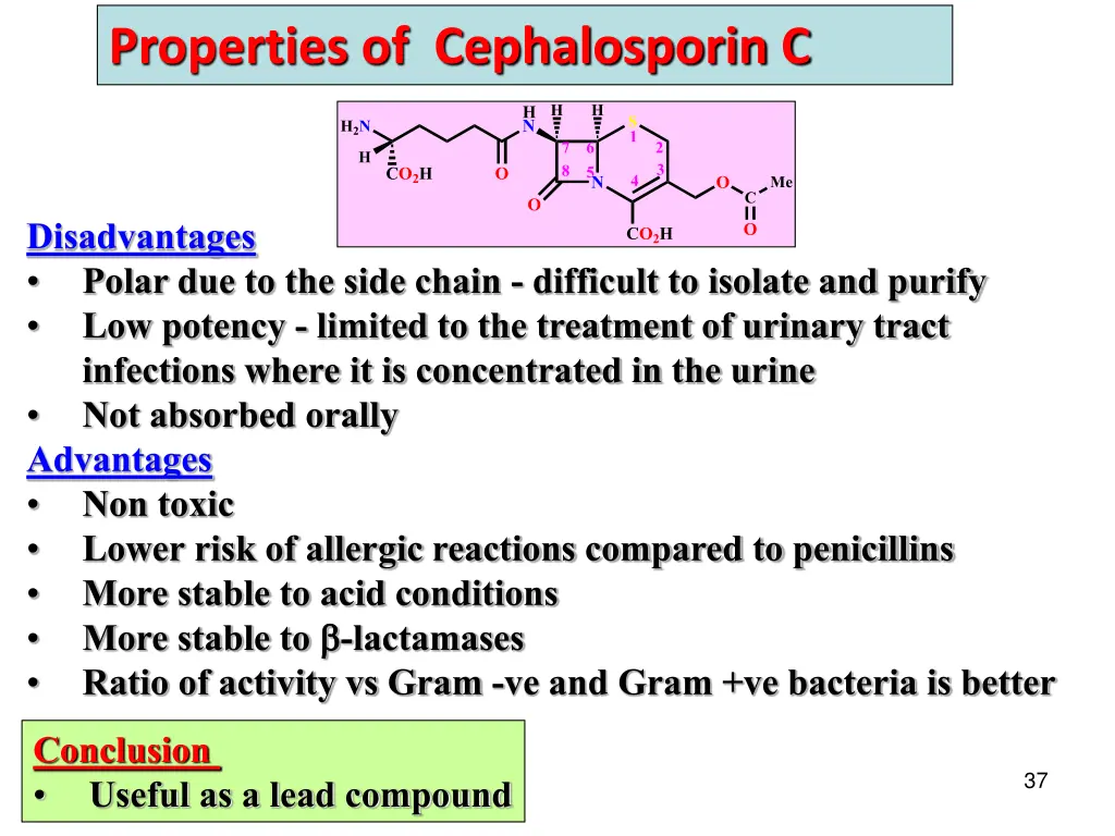 properties of cephalosporin c