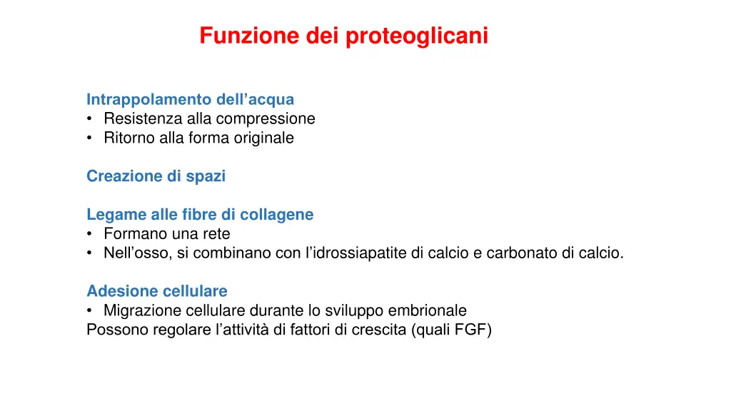 funzione dei proteoglicani