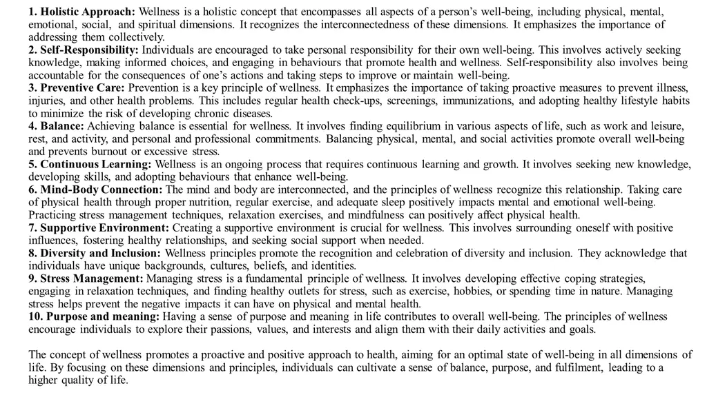 1 holistic approach wellness is a holistic