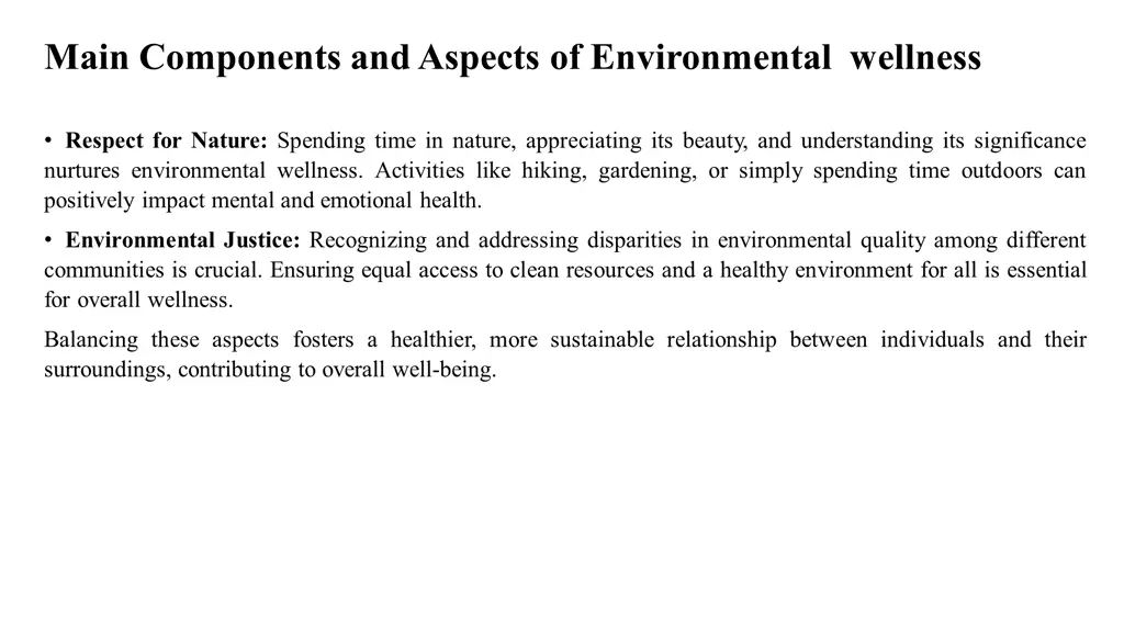 main components and aspects of environmental