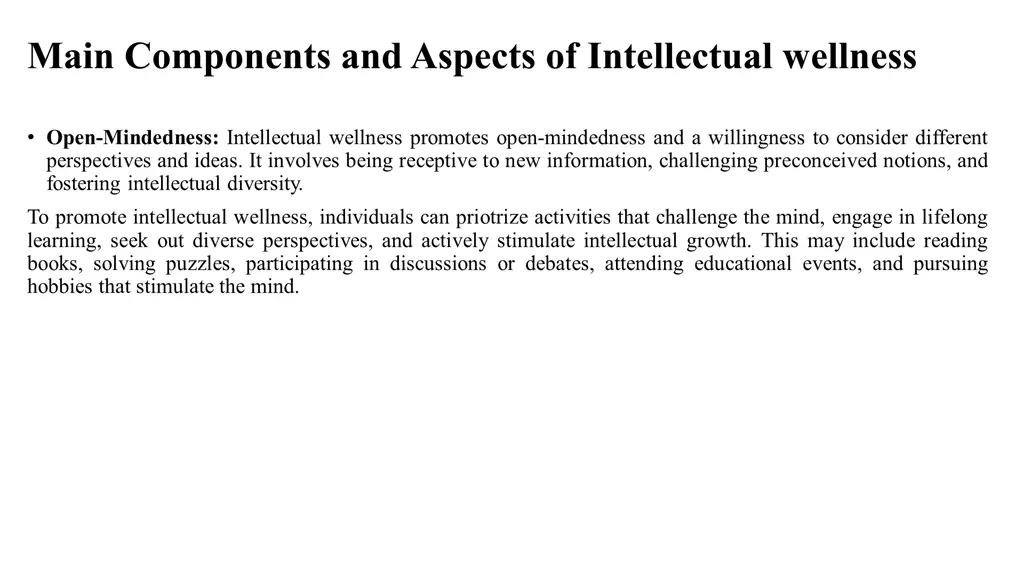 main components and aspects of intellectual