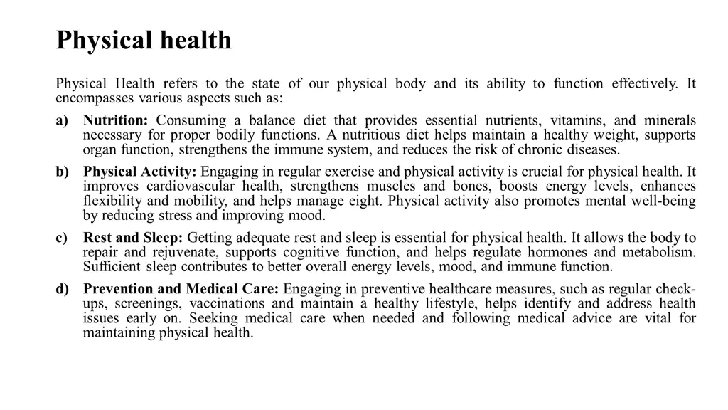 physical health