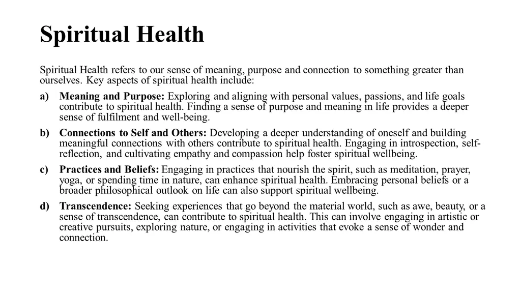 spiritual health