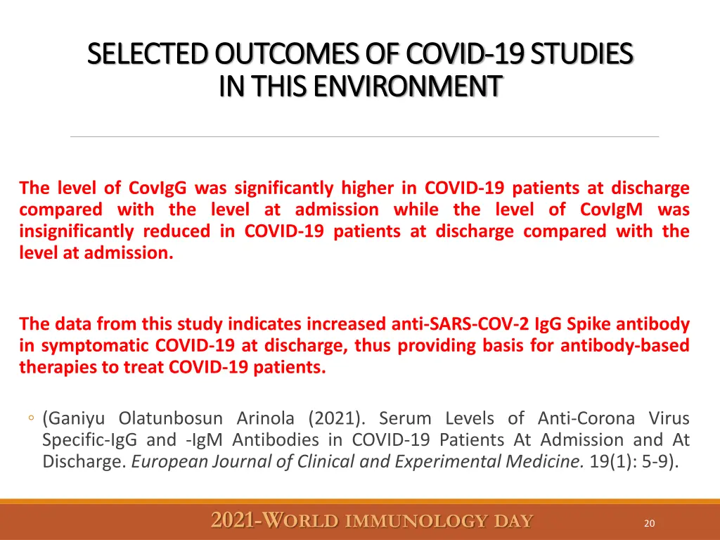 selected outcomes of covid selected outcomes 3