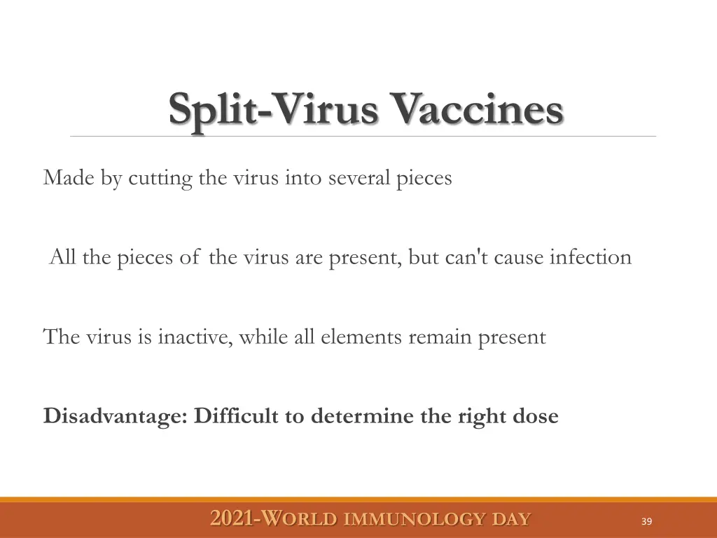 split virus vaccines