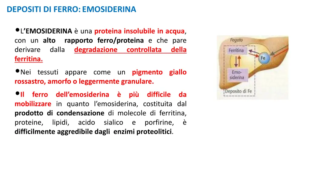 depositi di ferro emosiderina