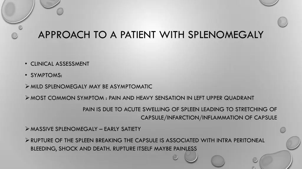 approach to a patient with splenomegaly