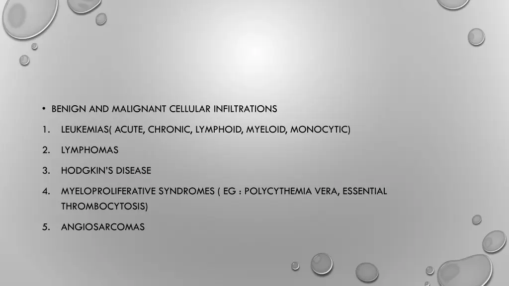 benign and malignant cellular infiltrations