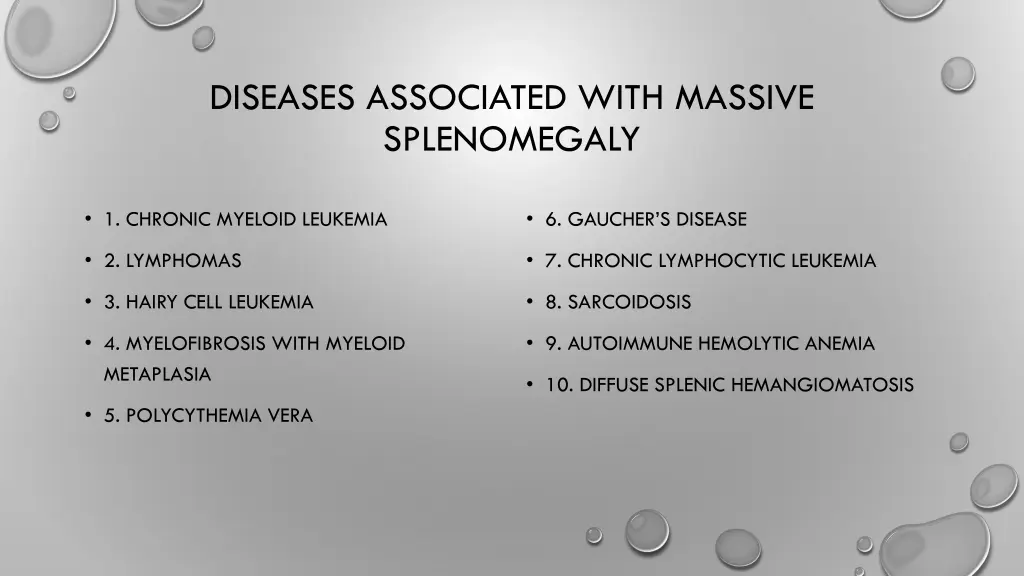 diseases associated with massive splenomegaly