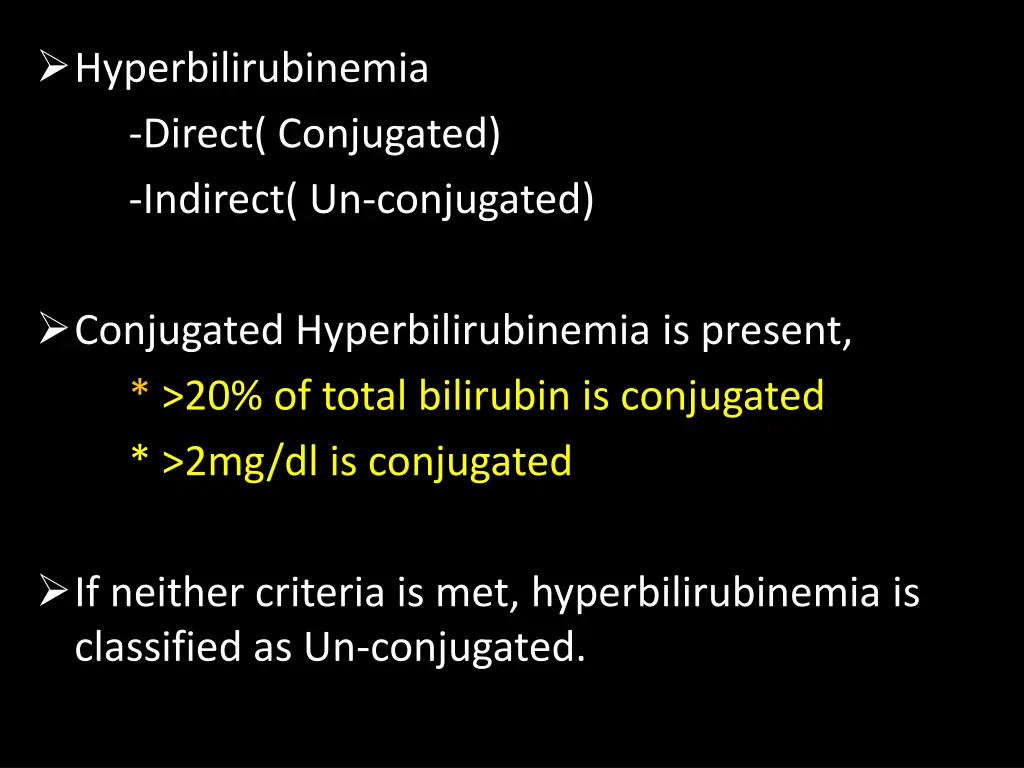 hyperbilirubinemia direct conjugated indirect