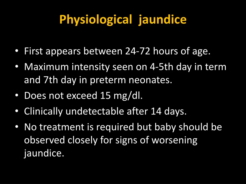 physiological jaundice