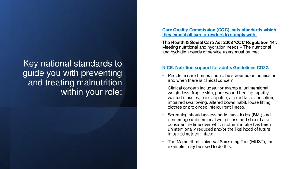 care quality commission cqc sets standards which