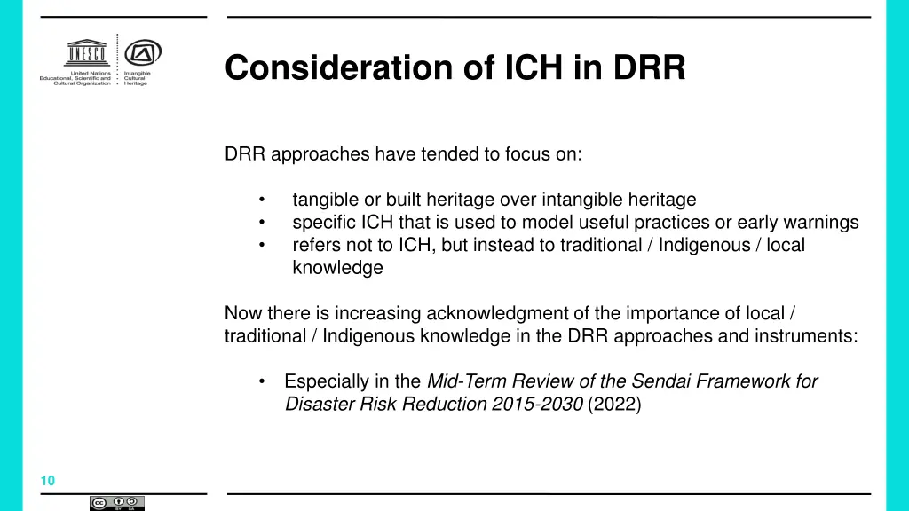 consideration of ich in drr