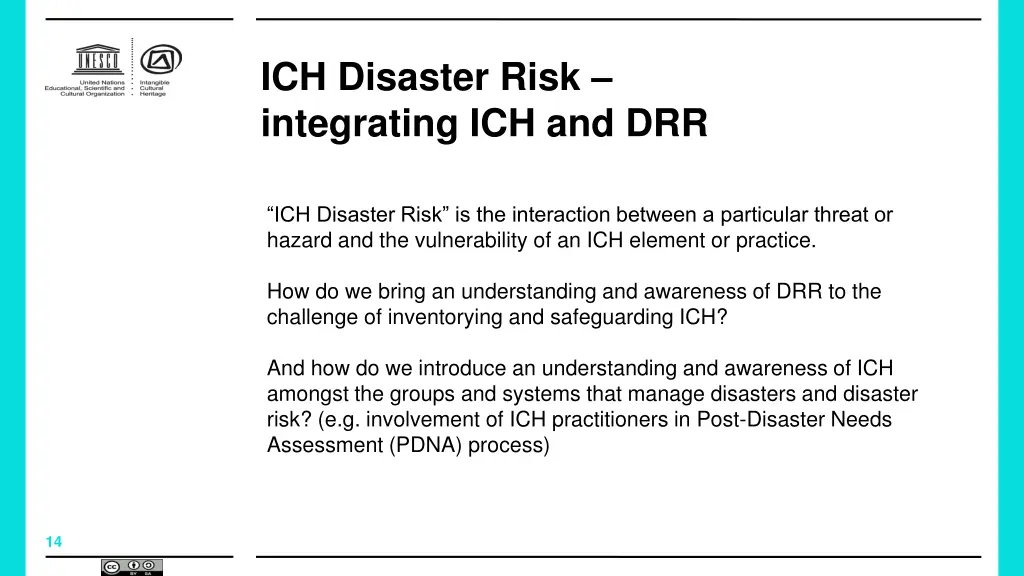 ich disaster risk integrating ich and drr