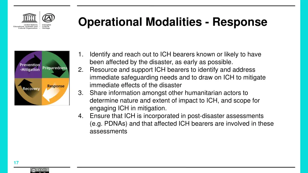operational modalities response