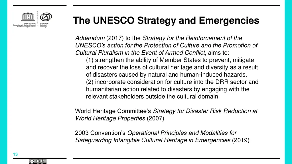 the unesco strategy and emergencies