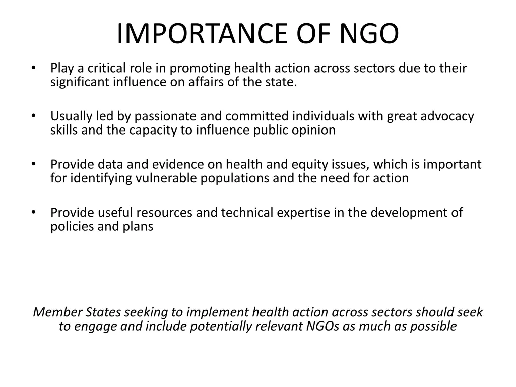 importance of ngo