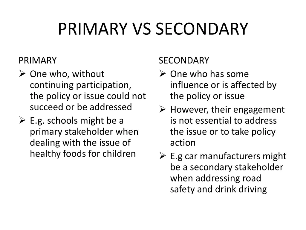 primary vs secondary