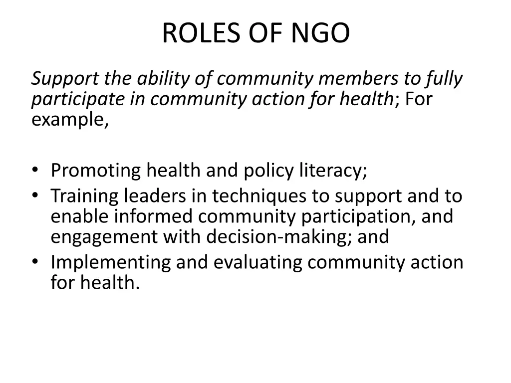 roles of ngo