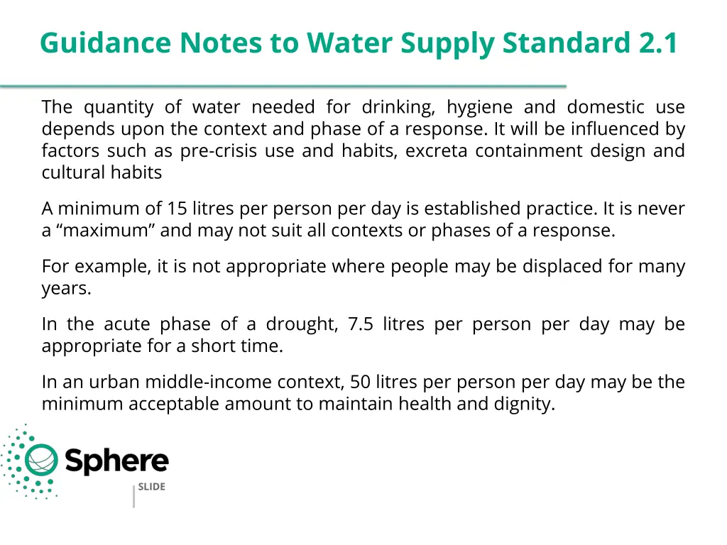 guidance notes to water supply standard 2 1