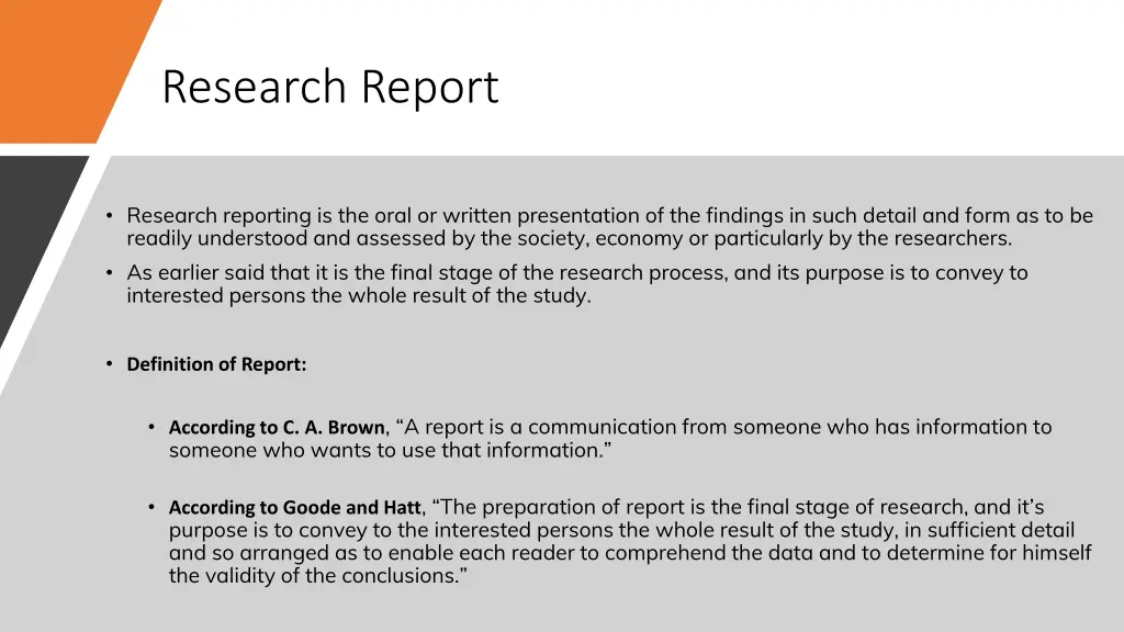 research report