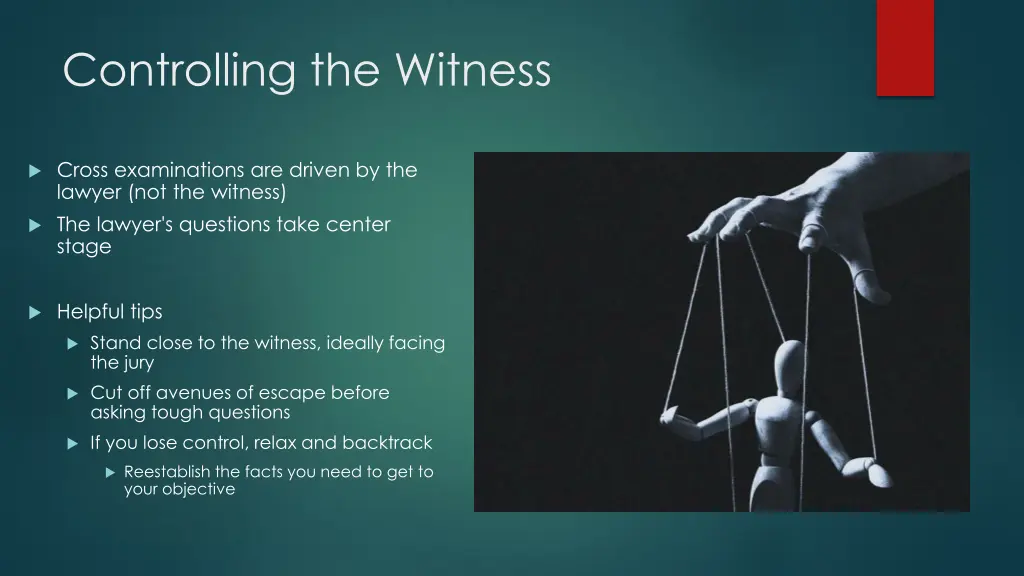 controlling the witness