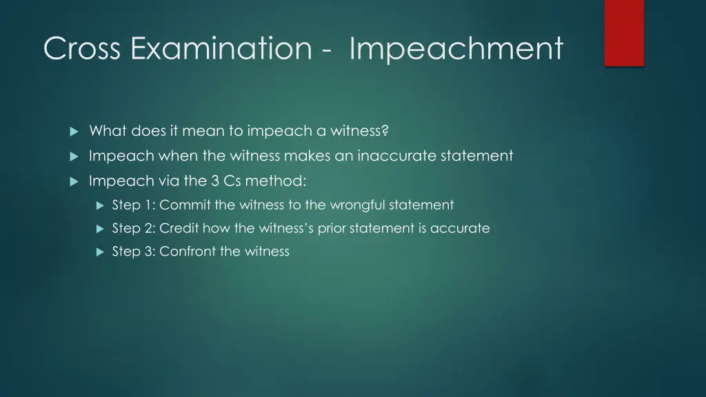 cross examination impeachment