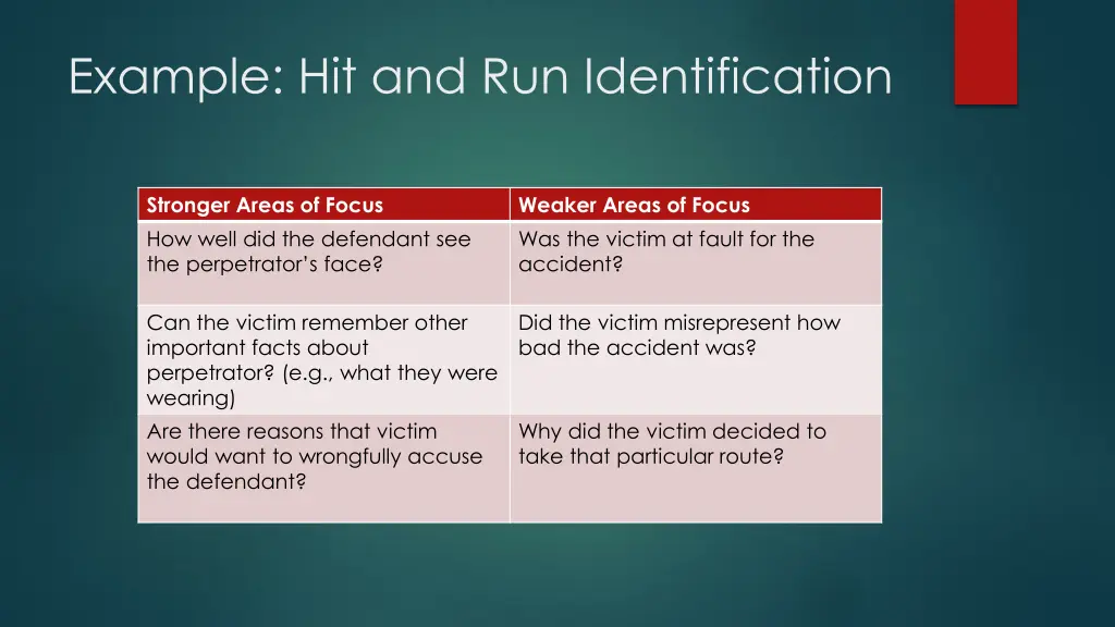 example hit and run identification 1