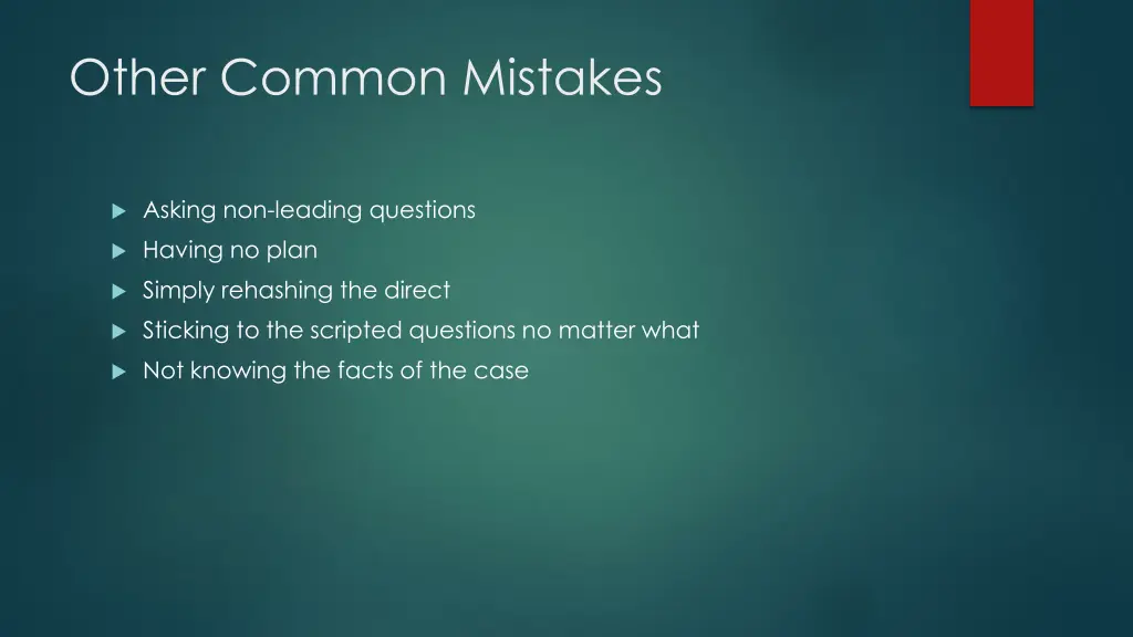 other common mistakes