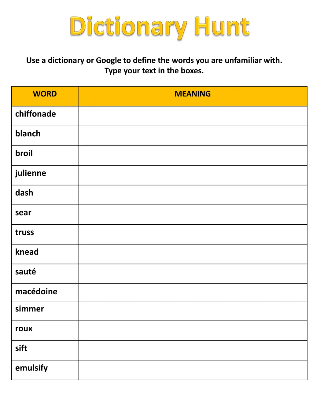 use a dictionary or google to define the words