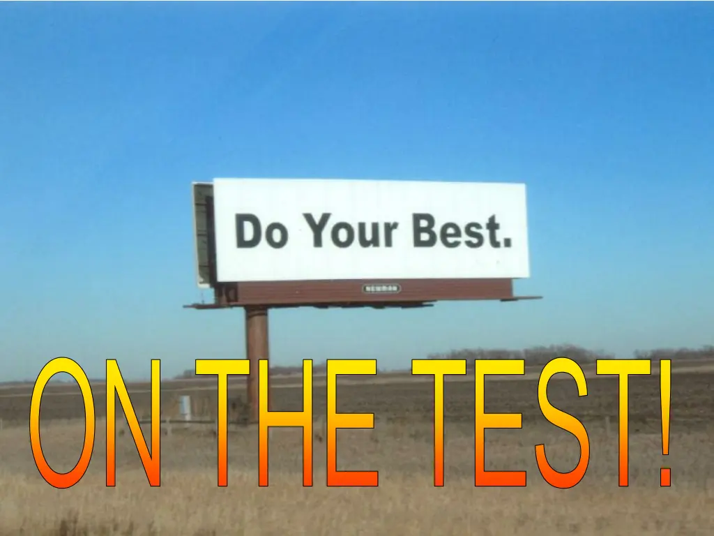 on the test