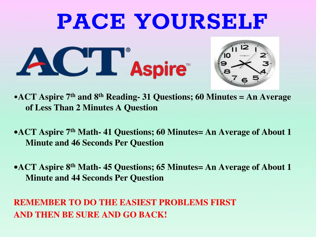 pace yourself