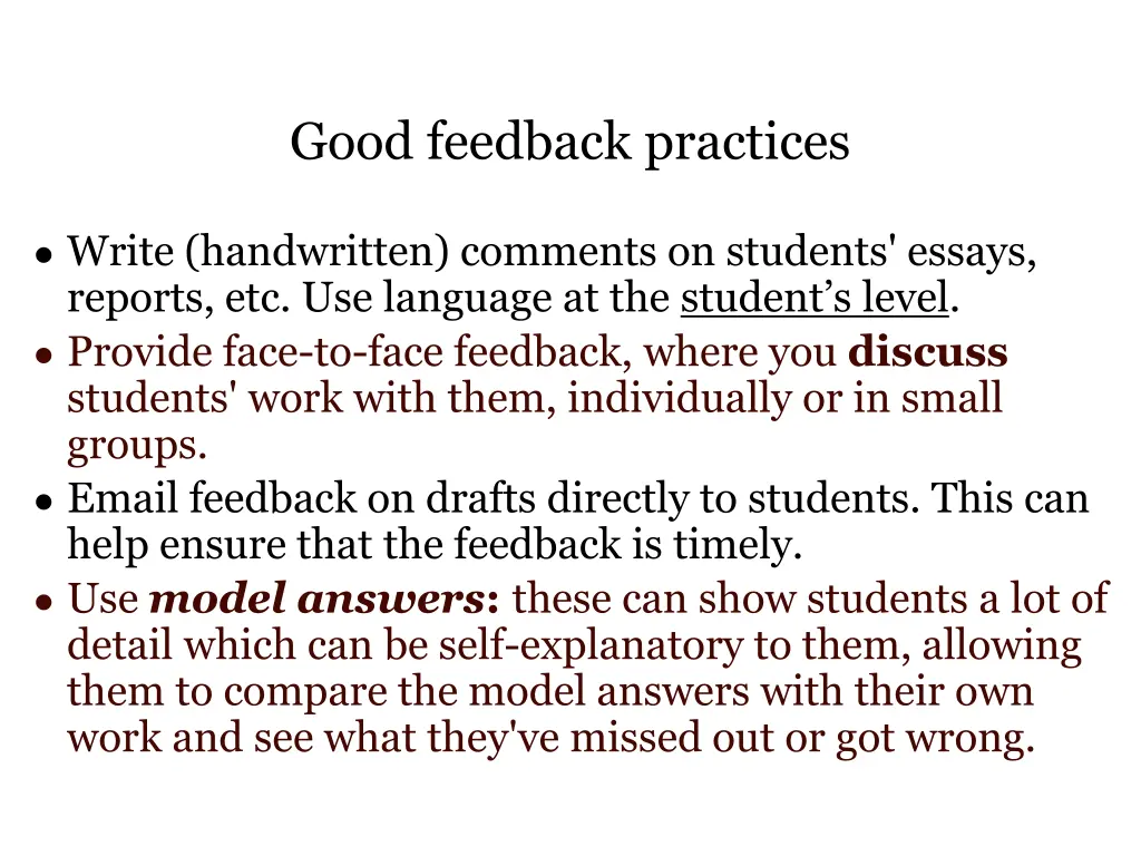 good feedback practices