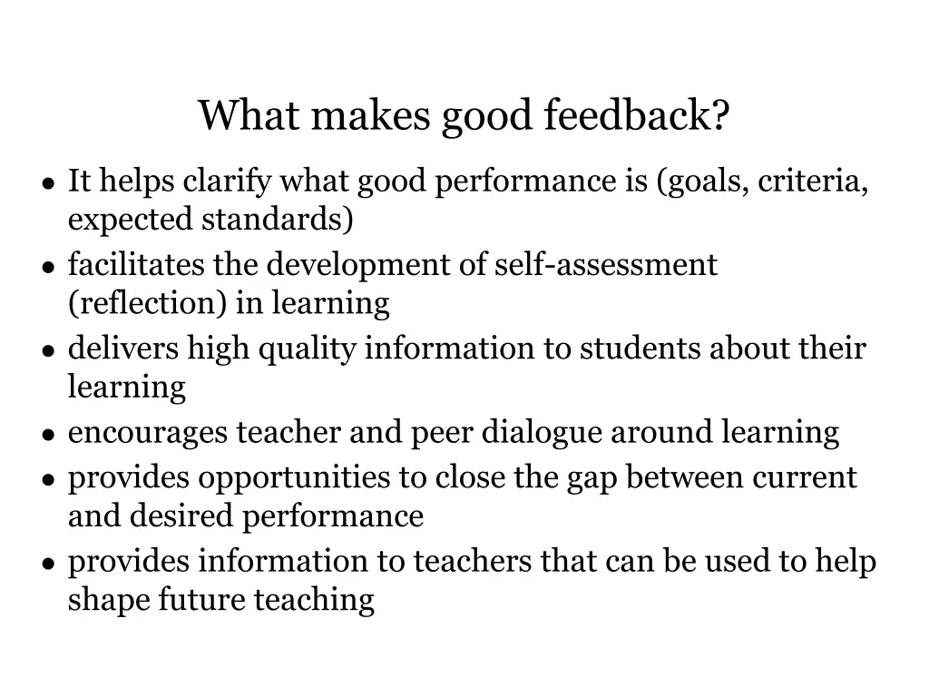 what makes good feedback