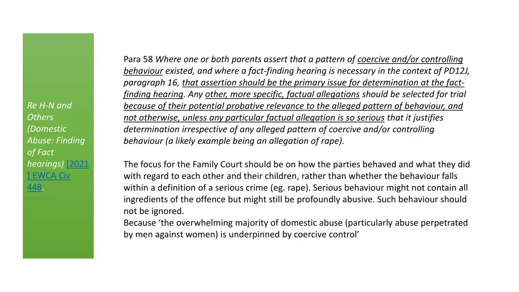 para 58 where one or both parents assert that