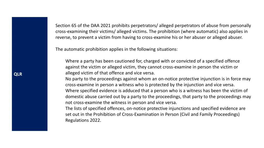 section 65 of the daa 2021 prohibits perpetrators