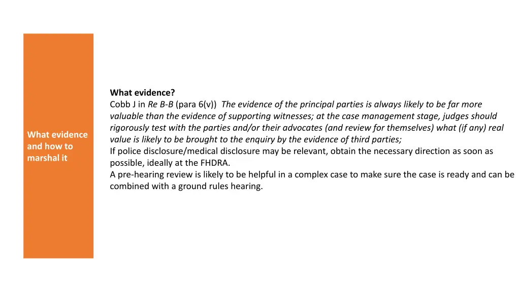 what evidence cobb j in re b b para