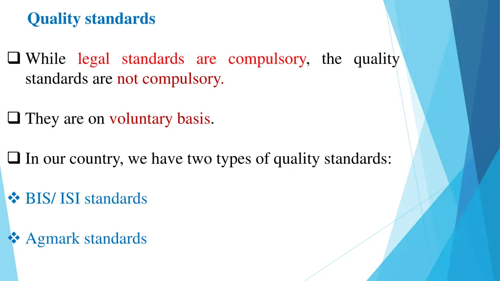 quality standards