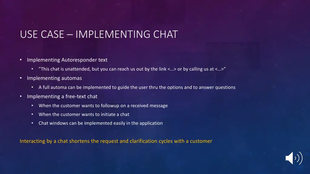 use case implementing chat