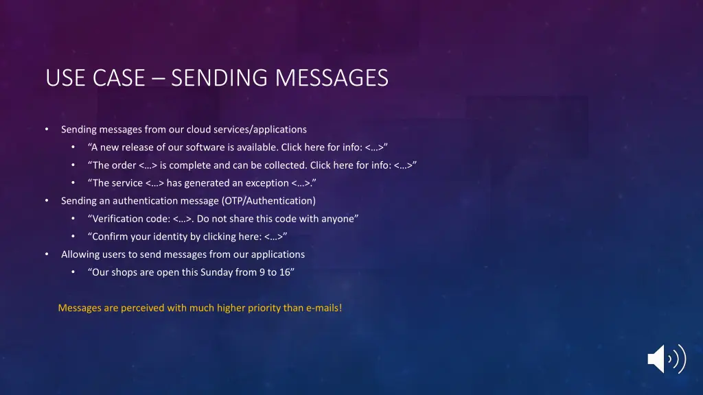 use case sending messages