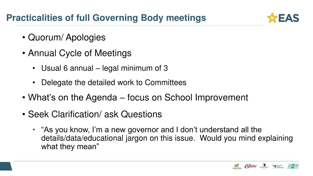 practicalities of full governing body meetings