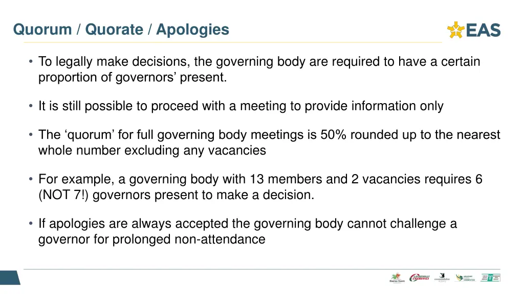 quorum quorate apologies