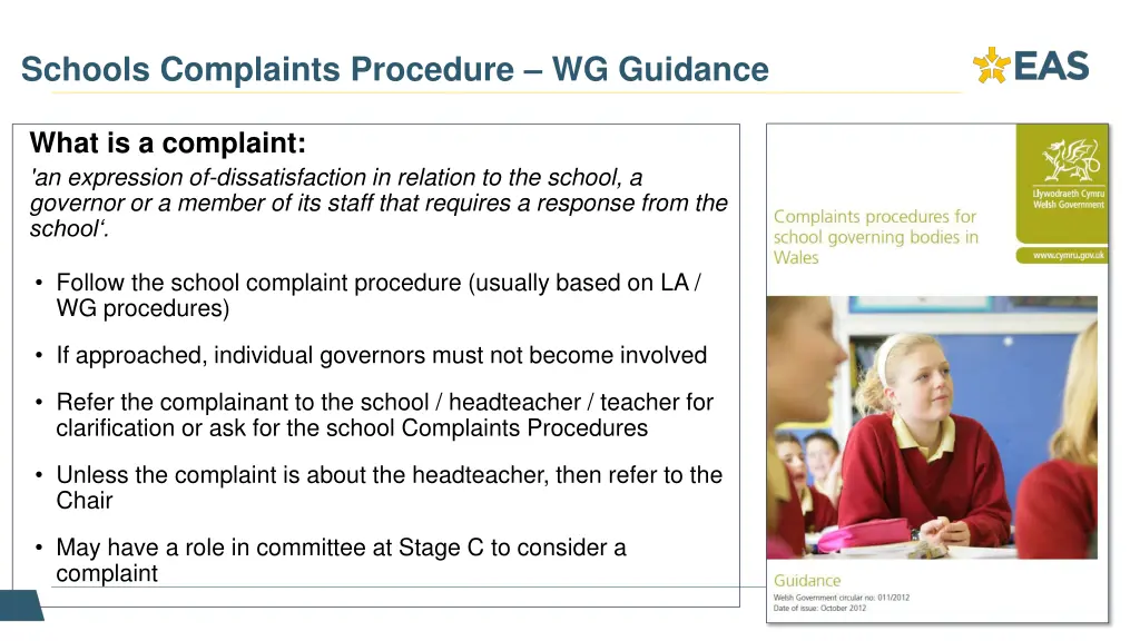 schools complaints procedure wg guidance