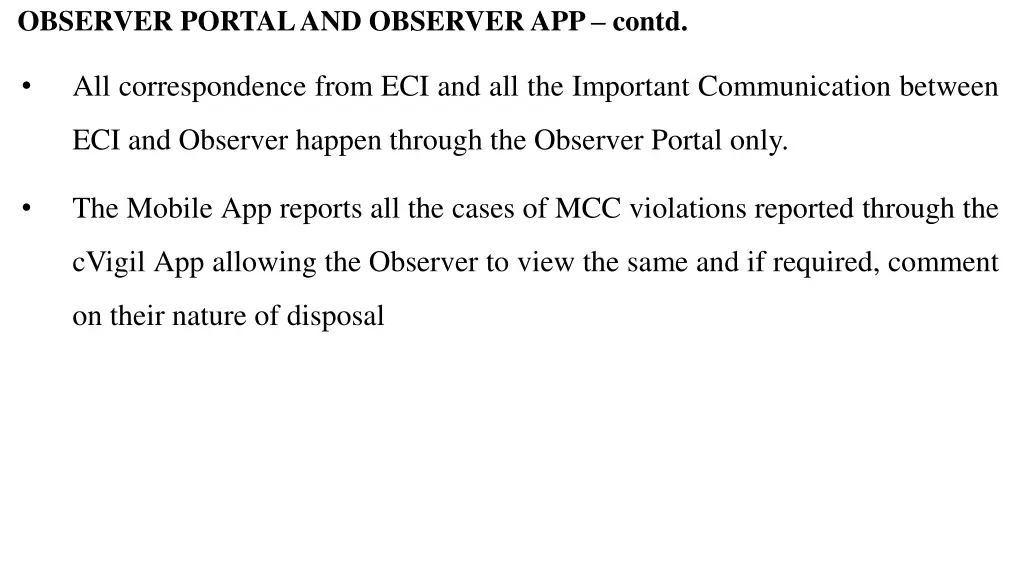 observer portal and observer app contd