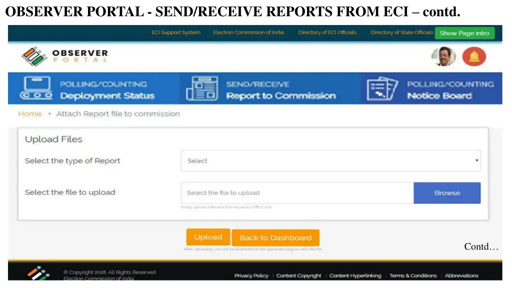 observer portal send receive reports from