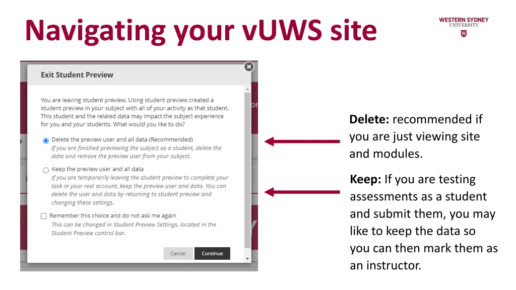 navigating your vuws site 1