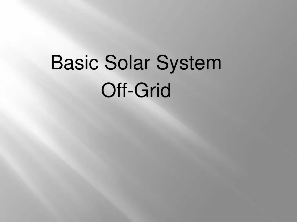 basic solar system off grid