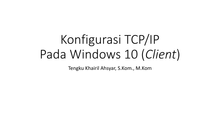 konfigurasi tcp ip pada windows 10 client