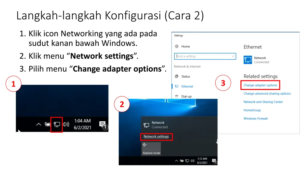 langkah langkah konfigurasi cara 2