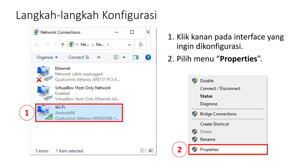 langkah langkah konfigurasi